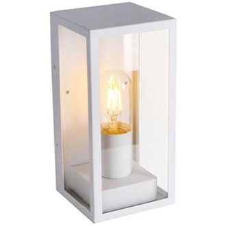 Trade Shop Trade Shop Traesio - Trade Shop - Porta Lampada Esterno Vetro Vt8517 Bianco Matto E27 Ip44 Retro Illuminazione
