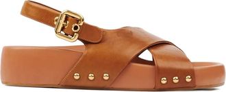 Chloé Mae studded sandals - women - Calf Leather/Calf Leather/Calf Leather - 41 - Brown