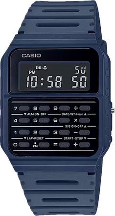 Casio Mens Vintage Calculator Watch with Blue Band - CA-53WF-2BCF