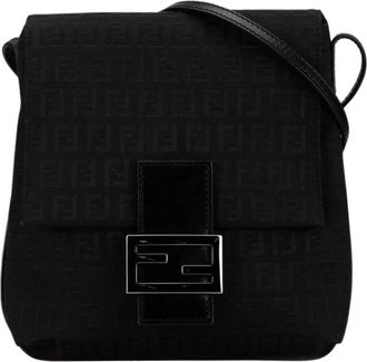 Fendi Pre-owned Zucca Crossbody - Dames - Vintage Schoudertas - Zwart - ONE Size - Leer - Vintage