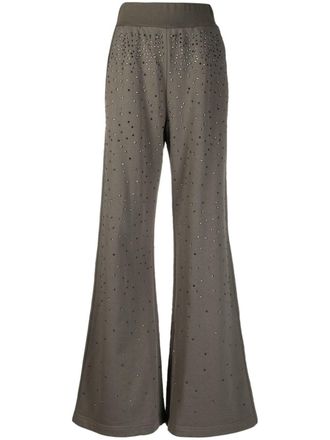 Blumarine Pantaloni svasati con decorazione di cristalli - Verde