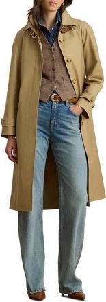 Lauren Ralph Lauren Belted Cotton Blend Trench Coat in Birch Tan at Nordstrom, Size X-Small