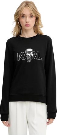 Karl Lagerfeld Ikon Sweatshirt - Dames - Sweatshirts - Zwart - M - Katoen - Hoodies & sweatvesten