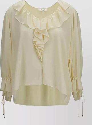 Chlo&eacute; silk ruffled v-neck blouse