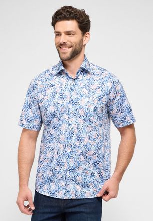 Eterna Kurzarmhemd ETERNA COMFORT FIT, Herren, Gr. 40, Normalgr&ouml;ssen, blau (mittelblau), Twill, 100% Baumwolle, normal, Hemden Kurzarmhemd, NON IRON (b&uuml;gelfr