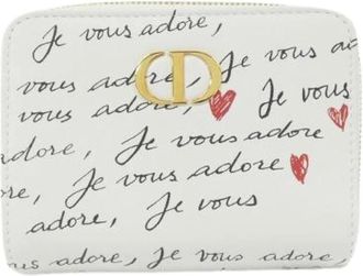 Dior Pre-owned Wallets, female, White, Size: ONE SIZE Pre-owned JE Vous A Dore Caro Leather Wallet