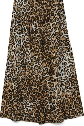 Vero Moda Maxirock VERO MODA VMJOSIE VOLUME ANKLE SKIRT WVN GA, Damen, Gr. XL, silber lining aop:bella, Web, Obermaterial: 83% Viskose, 17% Nylon, bedruckt, wad