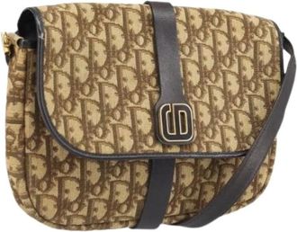 Dior Pre-owned Shoulder Bags, female, Beige, Size: ONE SIZE Pre-owned Trotter Canvas Shoulder Bag