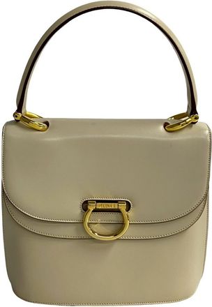 Celine Beige Leather Handbag Tote Bag (Pre-Owned)