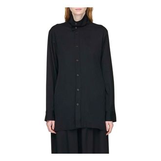 Yohji Yamamoto Shirts, female, Black, M, Camicia in Rayon