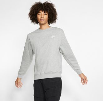 Nike Mens Nike Sportswear Club Fleece Crew in Grey | BV2662-063