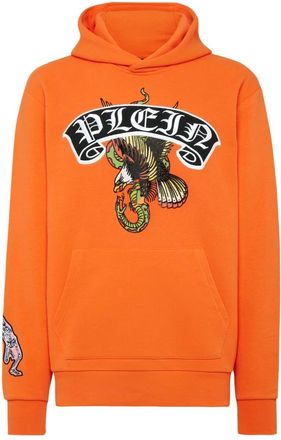 Philipp Plein Hoodie Sweatshirt Stones Gothic Plein - Heren - Hoodies - Oranje - 4XL - Katoen - Hoodies & sweatvesten