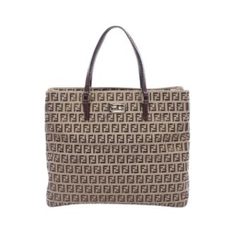 Fendi Pre-owned Tote Bags, female, Brown, Size: ONE SIZE Pre-owned Zucchino Tote Bag