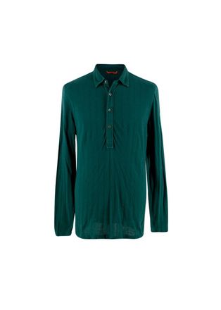 Barena Teal Cotton Polo Shirt Size XS