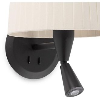 Faro Barcelona Samba Aplique De Pared Con Lector Negra/encintada Beige 64309-35