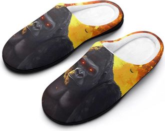 Generic Gorillas And Forests Mens Slippers Memory Foam Winter Warm Sandals Slip On House Shoes Size 7-14