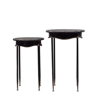 Chehoma Mesa auxiliar de metal negro ( Juego de 2 )