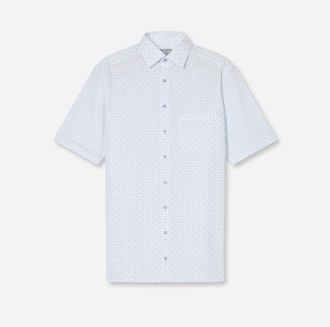 Olymp Kurzarmhemd OLYMP Luxor comfort fit, Herren, Gr. 48, N-Gr, weiss (wei&szlig;), Web, Obermaterial: 100% Baumwolle, comfort fit, Hemden Kurzarmhemd, charmante