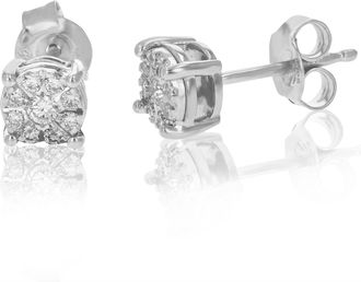 Vir Jewels 1/4 cttw Round Cut Lab Grown Diamond Stud Earrings For Women.925 Sterling Silver Prong Set