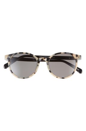 Eyebobs Case Closed 50mm Polarized Round Sunglasses in Black /White Tort /Grey at Nordstrom