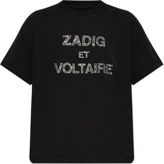 Zadig&Voltaire Tedda T-shirt - Dames - T-shirts - Zwart - 2Xs/Xs - Katoen - Tops