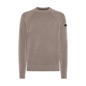 Roberto Ricci Design Round-neck Knitwear, male, Brown, XL, Velvet Round Knit