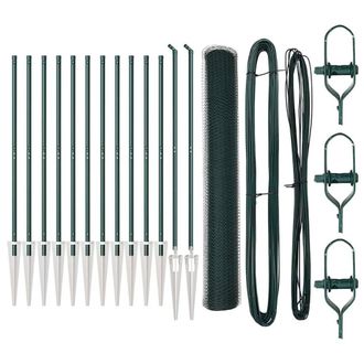 Berkfield Home Fencing Set Set of 2 Dark Green Metal 25 Metres by 1 Metre Mesh