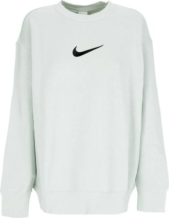 Nike Oversized Fleece Crewneck - Dames - Sportshirts - Grijs - M - Katoen - Fitness