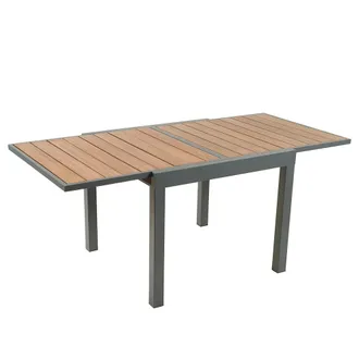 Concept Usine Mesa de jard&iacute;n extensible de 180 cm de aluminio y madera de eucalipto