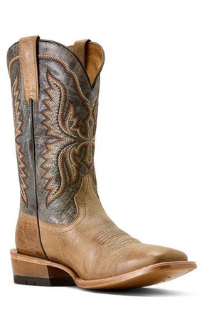 Ariat Preston Wide Square Toe Cowboy Boot in Light Brown at Nordstrom, Size 11.5