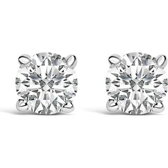 House of Brilliance 1/2 Ctw Lab Grown Diamond Solitaire Stud Earrings in 14K Gold in White at Nordstrom