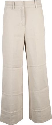 Marella Wide Leg Jeans - Dames - Wijde Broeken - Beige - M - Katoen - Broeken