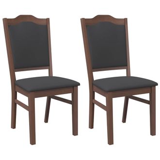 vidaXL Sillas De Comedor Con Cojines, 2 Unidades, Color Marr&oacute;n, Madera Maciza, Caucho Vidaxl