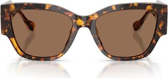 Versace 55mm Cat Eye Sunglasses in Havana Yellow /Dark Brown at Nordstrom
