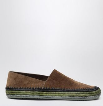 Loewe Brown Rio slippers in suede and raffia