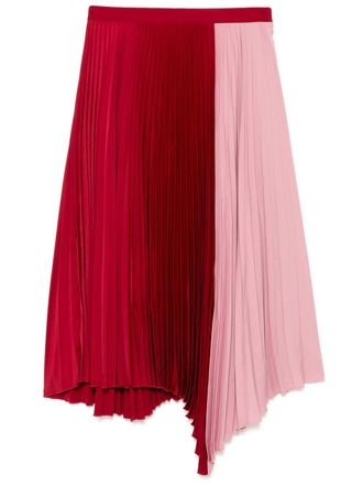 Maison Kitsun&eacute; fully pleated midi skirt - women - Polyester - 36 - Pink