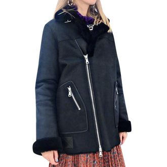 Bespoke shearling black jacket Size L