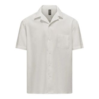 Bomboogie Camisa de mezcla de lino y algod&oacute;n - Shirts - Hombre - Blanco - M