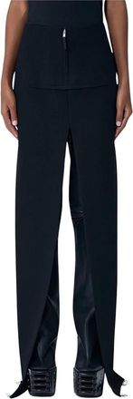 Rick Owens Broeken, Dames, Zwart, XS, Wol, Sliced Maxi Rok