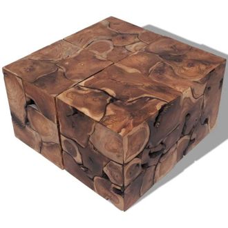 vidaXL vidaXL Sgabelli/Tavolino da Salotto in Legno Massello di Tek 4 Pz