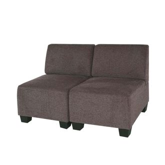 Hhg Hhg - Sof&aacute; Modular 2 Plazas Lyon, Tela/textil, Marr&oacute;n, Sin Reposabrazos