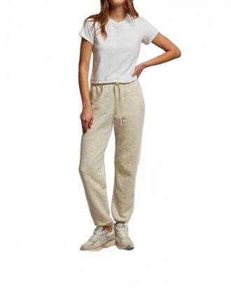 perfectwhitetee Michelle Fleece Jogger Pant In Oatmeal