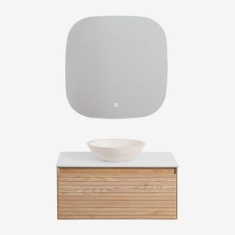 Sklum Sklum - Conjunto De Mueble De Ba&ntilde;o En Madera De Fresno Tedrik