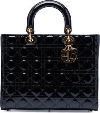 Dior Pre-owned Dior Large Patent Cannage Lady Dior 16-BO-0170