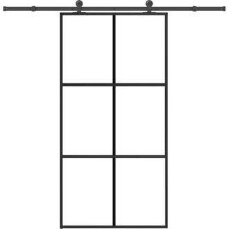 vidaXL Vidaxl - Puerta Corredera Con Herrajes 102x205 Cm Esg Vidrio Y Aluminio