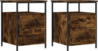 vidaXL Vidaxl - Bedside Cabinets 2 pcs Smoked Oak 44x45x60 cm Engineered Wood