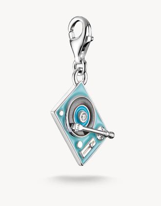 Thomas Sabo Charm a forma di giradischi 3D tonalit&agrave; argento, menta, nero e turchese