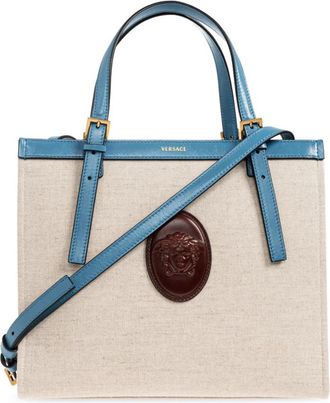 Versace Rivi&egrave;re Canvas Tote - Dames - Handtassen - Beige - ONE Size - Katoen - Tassen