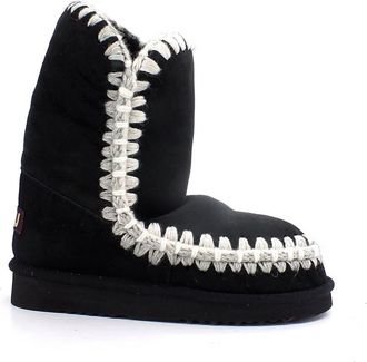 Mou Eskimo Overstitching - Dames - Winterlaarzen - Zwart - 36 EU - Leer - Schoenen