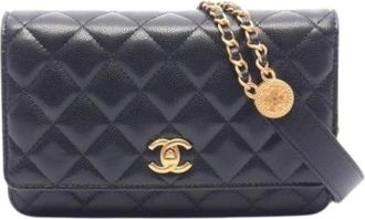 Chanel Pre-owned Vintage Cross Body Bag - Dames - Vintage Schoudertas - Zwart - ONE Size - Leer - Vintage